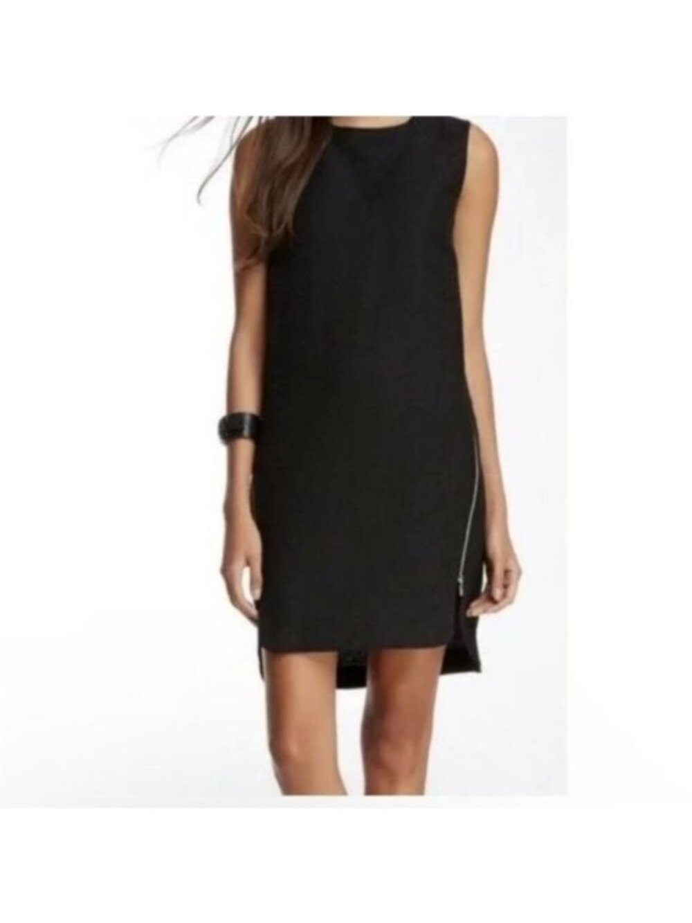 Robert Rodriguez shift mini dress/tunic Black Sleeveless Silver Side Zippers 6 - Picture 11 of 11